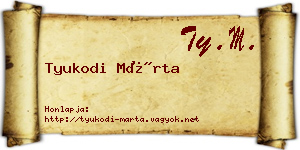 Tyukodi Márta névjegykártya